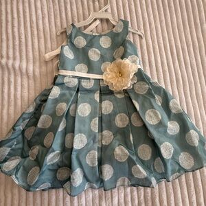 Polka Dot Kids Formal Dress - Blue and White